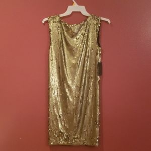 Alice + Olivia Gold Sequin Dress Small
